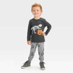 Toddler Boys' Halloween Long Sleeve T-Shirt And Fleece Jogger Pants - Cat & Jack™ Black -Cat & Jack Sales Store GUEST 00354d06 f131 453f abad 942d7e1c4bca