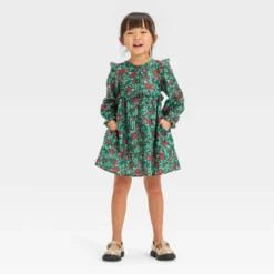 Toddler Girls' Floral Long Sleeve Dress - Cat & Jack™ Green -Cat & Jack Sales Store GUEST 03f29172 a751 4f75 a8b9 bf8184d7a9a7