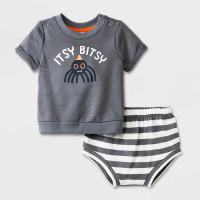 Baby 2pc 'Itsy Bitsy' Sweatshirt & Bottom Set - Cat & Jack™ Gray 6 Baby 2pc 'Itsy Bitsy' Sweatshirt & Bottom Set - Cat & Jack™ Gray - Image 4