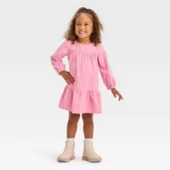 Toddler Girls' Rose Sequin Corduroy Long Sleeve Dress - Cat & Jack™ Dusty Pink -Cat & Jack Sales Store GUEST 09dbe414 d9bb 40f4 b03b fb4e85039bee