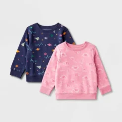 Toddler Girls' 2pk Fleece Pullover Sweatshirt - Cat & Jack™ Pink/Navy Blue -Cat & Jack Sales Store GUEST 0a2be6c2 0cff 4420 a68e 4dbed2dcd113