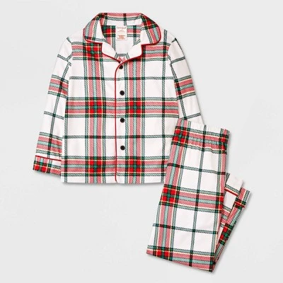 Toddler Plaid Coat Pajama Set - Cat & Jack™ Cream 5 Toddler Plaid Coat Pajama Set - Cat & Jack™ Cream - Image 3