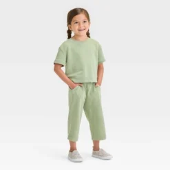 Toddler Girls' Crop Pants Set - Cat & Jack™ Olive Green -Cat & Jack Sales Store GUEST 0df730fa 75a7 443e b640 f6b2535b78b5