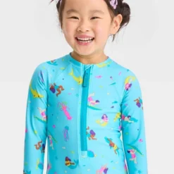 Cat & Jack Sales Store 12 Toddler Girls' Sealife One Piece Swimsuit - Cat & Jack⢠Turquoise Blue