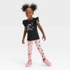 Toddler Girls' Moon 'Glow In The Dark' Short Sleeve Top & Leggings Set - Cat & Jack™ Black -Cat & Jack Sales Store GUEST 1a4698d3 41cd 455c ac7a b57927caa288