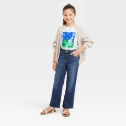 Girls' Mid-Rise Wide Leg Crop Jeans - Cat & Jack™ -Cat & Jack Sales Store GUEST 1ef015c9 7417 4554 846a 41c7d0a886ad