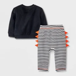 Baby 2pc Milk Monster Long Sleeve Top & Bottom Set - Halloween - Cat & Jack⢠Black