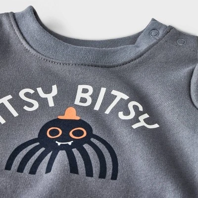 Baby 2pc 'Itsy Bitsy' Sweatshirt & Bottom Set - Cat & Jack™ Gray 4 Baby 2pc 'Itsy Bitsy' Sweatshirt & Bottom Set - Cat & Jack™ Gray - Image 2
