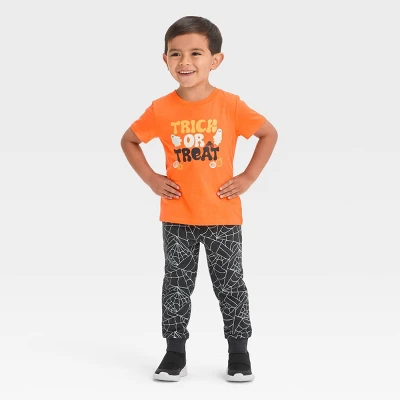 Toddler Boys' Halloween Fleece Jogger Pants Set - Cat & Jack™ Black 4 Toddler Boys' Halloween Fleece Jogger Pants Set - Cat & Jack™ Black - Image 2