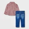 Baby Boys' Flannel Denim Top & Bottom Set - Cat & Jack™ Brown -Cat & Jack Sales Store GUEST 30c18bc3 c4cf 47a0 af51 5c7ae338b924