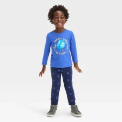 Toddler Boys' 2pc Dreidel Printed Long Sleeve Graphic T-Shirt And Fleece Jogger Pants Set - Cat & Jack™ Blue -Cat & Jack Sales Store GUEST 3427af2d 46de 40c8 87e1 c40fb874426f