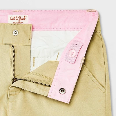 Girls' 2pk Uniform Chino Shorts - Cat & Jack™ Khaki 4 Girls' 2pk Uniform Chino Shorts - Cat & Jack™ Khaki - Image 2