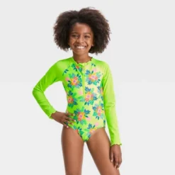 Girls' Aloha Floral One Piece Rash Guard Swimsuit - Cat & Jack™ Lime Green -Cat & Jack Sales Store GUEST 3f9d2109 5c02 4223 b476 e6175061d8a0