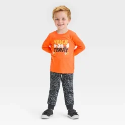 Toddler Boys' Halloween Long Sleeve T- Shirt And Pull-On Pants - Cat & Jack™ Orange -Cat & Jack Sales Store GUEST 4104ef12 d2a9 489a be8e c124cd4b4889