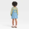 Toddler Girls' Plaid Long Sleeve Top & Denim Skirtall Set - Cat & Jack™ Blue -Cat & Jack Sales Store GUEST 414a086c 206d 4556 8eaa a671ebe6e192