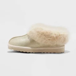 Girls' Lizzie Faux Fur Cuff Bootie Slippers - Cat & Jack™