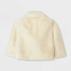Baby Girls' Solid Faux Fur Jacket - Cat & Jack™ Off-White