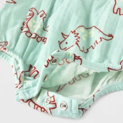 Baby Dino Gauze Tank Henley Romper - Cat & Jack™ Blue -Cat & Jack Sales Store GUEST 43e8412e 09ab 4b12 9042 9596b7327db3