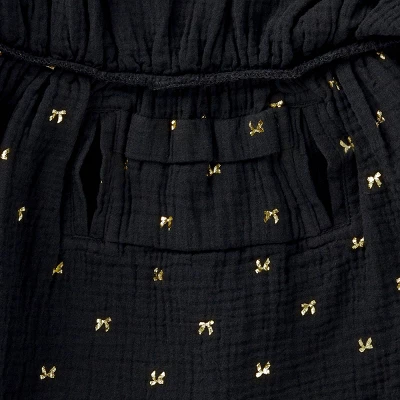 Girls' 2pc Adaptive Long Sleeve Dressy Top And Bottom Set - Cat & Jack™ Black 4 Girls' 2pc Adaptive Long Sleeve Dressy Top And Bottom Set - Cat & Jack™ Black - Image 2