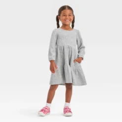 Toddler Girls' Cozy A-Line Dress - Cat & Jack™ Gray -Cat & Jack Sales Store GUEST 4d2f07d0 223a 40fa bab3 c7a1b042d95c