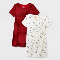 Girls' 2pk Adaptive Short Sleeve Holiday Dress - Cat & Jack™ Off-White -Cat & Jack Sales Store GUEST 51dab9b9 e4f3 4cb7 9160 16cf94ea06ca