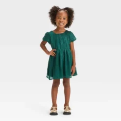 Toddler Girls' Casual Dress - Cat & Jack™ Green -Cat & Jack Sales Store GUEST 53d418a5 7514 4727 a2fd e9a0ae2bce08