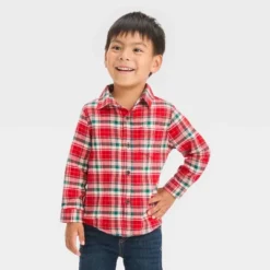 Toddler Boys' Plaid Woven Shirt - Cat & Jack™ Red -Cat & Jack Sales Store GUEST 5b026145 0464 4afc 89ab 76be48fab0d4