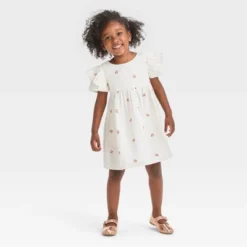Toddler Girls' Embroidered Dress - Cat & Jack™ Cream -Cat & Jack Sales Store GUEST 5c34a149 ac0d 4c52 bcfd 87f91b6b1a5d
