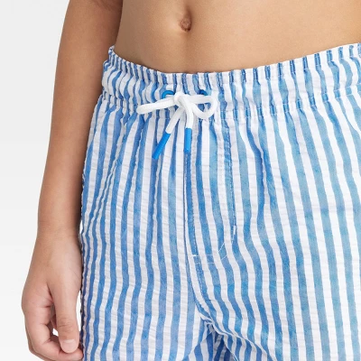 Boys' Striped Seersucker Swim Trunks - Cat & Jack™ Blue 3 Boys' Striped Seersucker Swim Trunks - Cat & Jack™ Blue