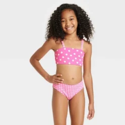 Girls' Gingham Spots Polka Dots Bikini Set - Cat & Jack™ Pink -Cat & Jack Sales Store GUEST 5ea1f1f4 4ed0 48af bbda b7e52b80a662