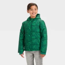 Boys' Dinosaur Puffer Jacket - Cat & Jack™ Dark Green -Cat & Jack Sales Store GUEST 653a3223 86a1 4dc7 9a88 8889da797ccf