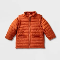 Toddler Adaptive Puffer Jacket - Cat & Jack™ Orange -Cat & Jack Sales Store GUEST 662a3ad8 7e66 4ca6 9250 7896124ee25f