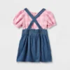 Toddler Girls' Plaid Top & Chambray Skirtall Set - Cat & Jack™ Pink