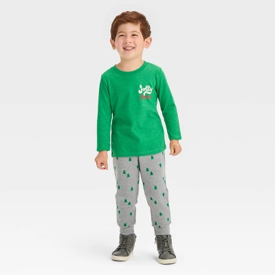 Toddler Boys' 2pc Long Sleeve Graphic T-Shirt And Fleece Jogger Pants Set - Cat & Jack™ Green 5 Toddler Boys' 2pc Long Sleeve Graphic T-Shirt And Fleece Jogger Pants Set - Cat & Jack™ Green - Image 3