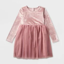 Girls' Adaptive Long Sleeve Star Velour To Tulle Dress - Cat & Jack™ Dusty Pink -Cat & Jack Sales Store GUEST 71c03aa7 b741 4178 b7c2 be873bf5cc83