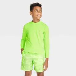 Boys' Solid Long Sleeve Rash Guard Swim Shirt - Cat & Jack™ Lime Green -Cat & Jack Sales Store GUEST 71ea4e00 4a82 47e1 90be 7074a4dbfebc