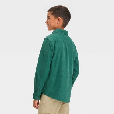 Boys' Long Sleeve Corduroy Button-Down Shirt - Cat & Jack™ 3 Boys' Long Sleeve Corduroy Button-Down Shirt - Cat & Jack™