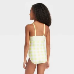 Girls' Gingham Check One Piece Swimsuit - Cat & Jack™ Green -Cat & Jack Sales Store GUEST 7312bbac 37fe 40d2 b80f 45d20203183e