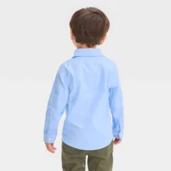 Toddler Boys' Long Sleeve Oxford 'Button-Down' Shirt - Cat & Jack™ Blue