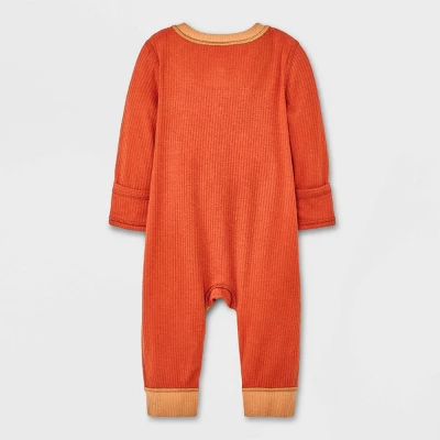Baby Ribbed Snap Adaptive Romper - Cat & Jack™ Orange 3 Baby Ribbed Snap Adaptive Romper - Cat & Jack™ Orange