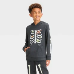 Boys' Skeleton Glow In The Dark Halloween Pullover Sweatshirt - Cat & Jack™ -Cat & Jack Sales Store GUEST 7b1ec697 e6b9 4766 972b fc19e1dd34cd