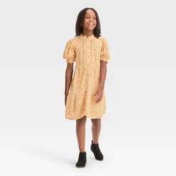 Girls' Ruffle Sleeve Woven Dress - Cat & Jack™ -Cat & Jack Sales Store GUEST 800e35f1 f413 446e b766 8c1443ec7b6a