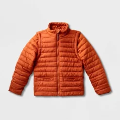Kids' Adaptive Puffer Jacket - Cat & Jack™ Orange -Cat & Jack Sales Store GUEST 82b31060 6041 4e70 8555 9c1e412e883e