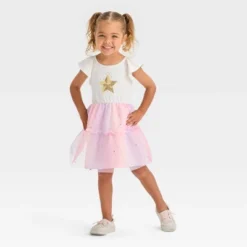 Toddler Girls' Star Short Sleeve Dress - Cat & Jack™ Cream -Cat & Jack Sales Store GUEST 82da147a dda7 4410 912b e620a3883e35