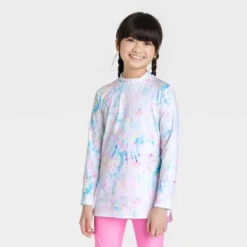 Girls' Tunic Tie-Dye Long Sleeve Rash Guard Swimsuit Top - Cat & Jack™️ White -Cat & Jack Sales Store GUEST 84617862 27aa 4f2e a33c 47bb1eaeb51a