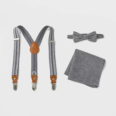 Boys' 3pk Suspender Set - Cat & Jack™ Gray 4 Boys' 3pk Suspender Set - Cat & Jack™ Gray - Image 2