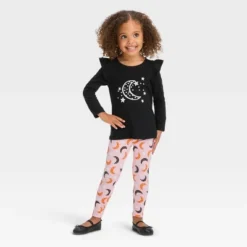 Toddler Girls' Moon 'Glow In The Dark' Long Sleeve Top & Leggings Set - Cat & Jack™ Black -Cat & Jack Sales Store GUEST 8b4e5f6c 1ae9 409e 913a d770d133d418