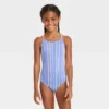 Girls' 2pc Taffy Striped Short Sleeve Rash Guard Set - Cat & Jack™
