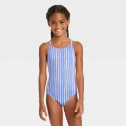 Girls' 2pc Taffy Striped Short Sleeve Rash Guard Set - Cat & Jack™