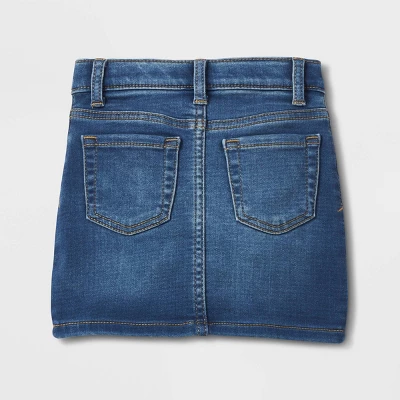 Toddler Girls' Denim Button-Front Skirt - Cat & Jack™ Blue 3 Toddler Girls' Denim Button-Front Skirt - Cat & Jack™ Blue